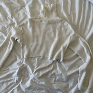 NA-KD white cropped turtleneck size S
